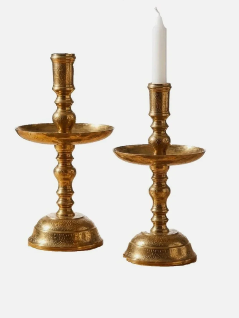 Vintage Brass Candlesticks Pair 11.5